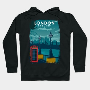 London Travel Poster with the skyline and more Hoodie